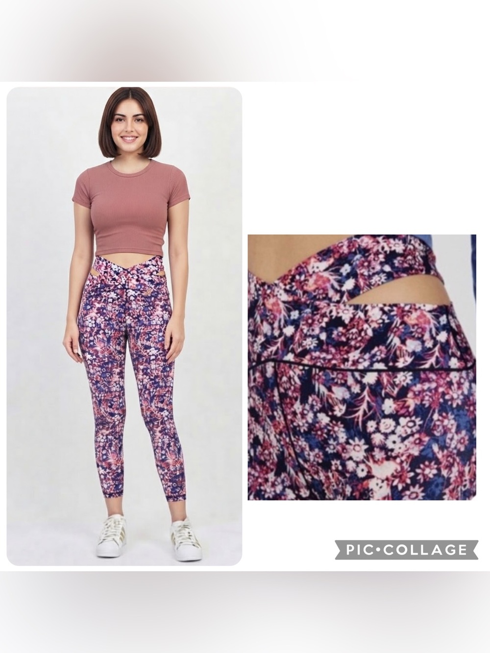 Aerie Offline Floral Real Me Cut Out 7/8 Leggings